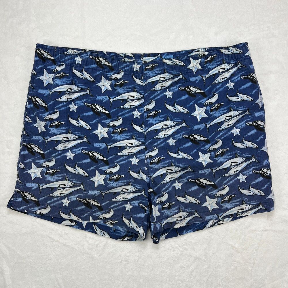 Castaways Blue Swim Trunks Ocean Animals
